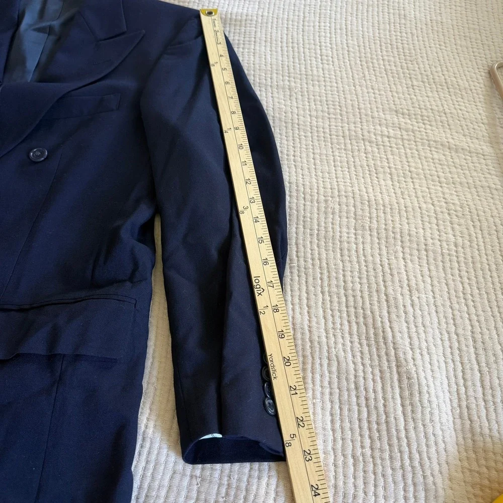 Chaps by Ralph Lauren Nordstrom Double Breasted Blazer Men 41R Blue Wool Jacket